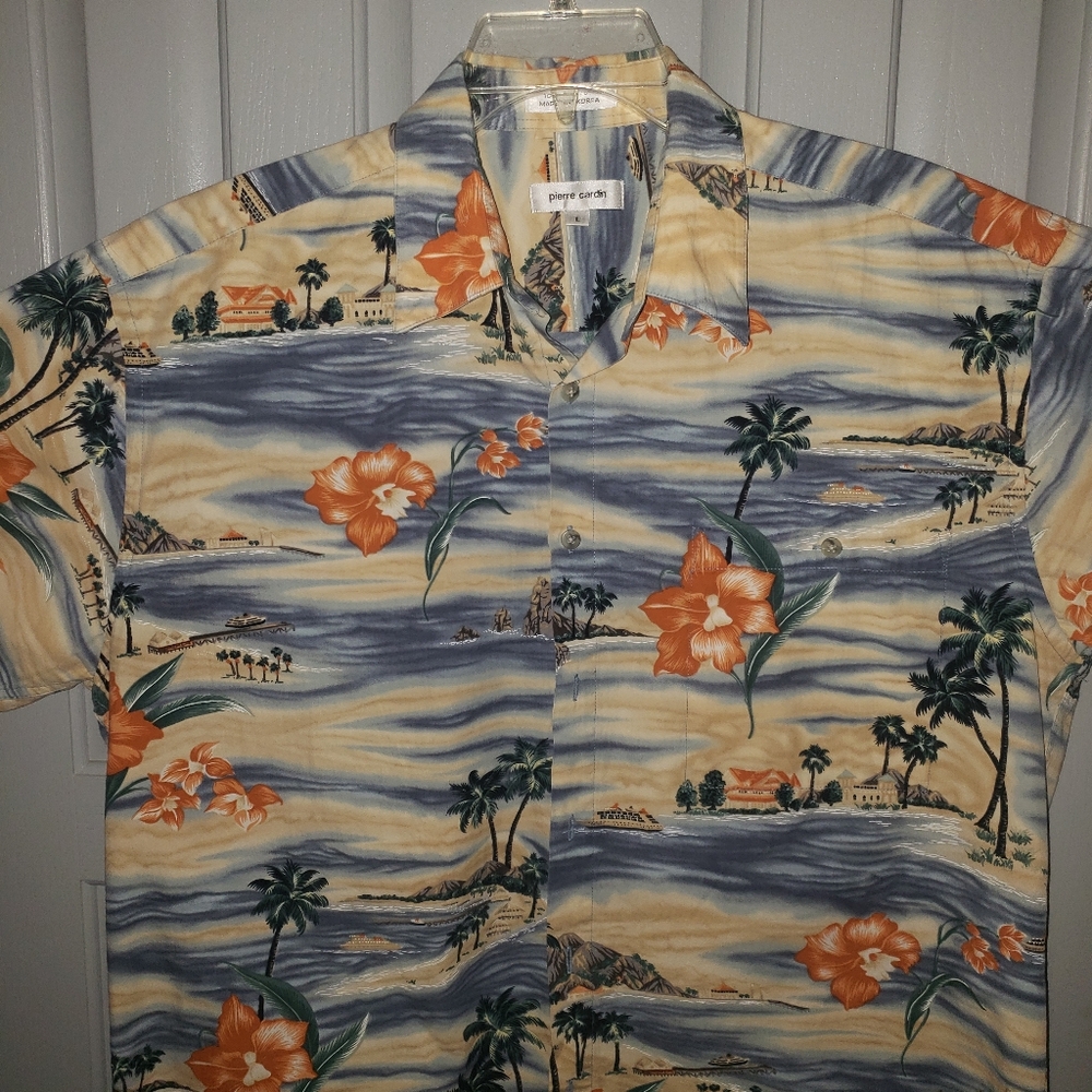 Pierre Cardin ~ Floral Fashion ~ Button Front Shirt ~ Size Large ~